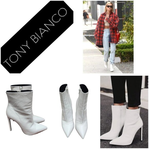 TONY BIANCO Freddie Women Booties in White Capretto. Size 9 - Picture 1 of 16
